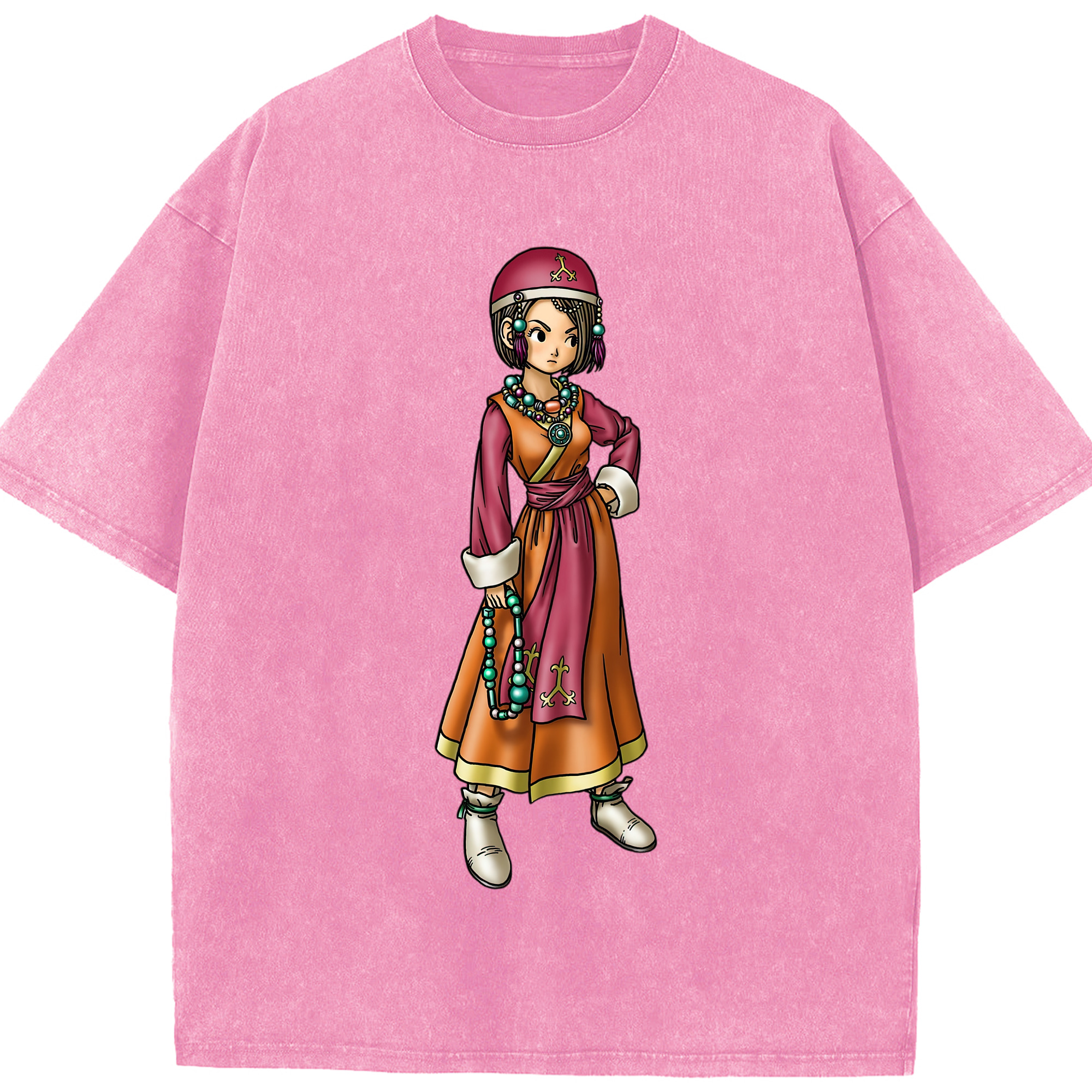 （画像用） ドラゴンクエスト Doragon Kuesuto Dragon Quest 綿100% ヴィンテージ風 半袖Tシャツ（フロントプリント）